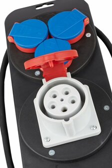 Stroomstation CEE 1 IP44 stekker 400V 16A stekkerdoos 1x CEE 400V 16A+3x 230V 16A