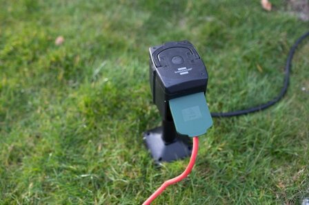 WIFI garden socket with earth spike and mounting plate IP44 2-voudig 10m