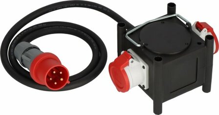 Compacte rubberen stroomverdeler BSV 3 2 32 IP44, 2m H07RN-F 5G6,0, 2x CEE 400V 32A