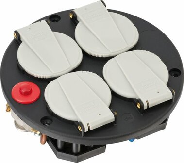 Stopcontacten inzet 4-voudig IP20 230V 16A thermostaat met controlelicht