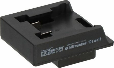 Adapter Milwaukee Dewalt voor LED bouwspots in het brennenstuhl&reg; Multi Battery 18V System