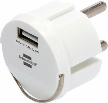 USB-stopcontactadapter 2,4A wit