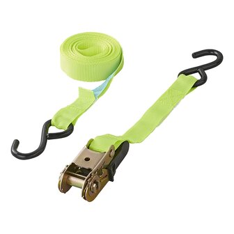 Spanband met ratel + 2 haken 5 meter - set van 4 stuks