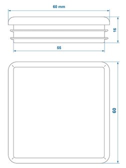 Inslagdop 60x60mm x10 stuks