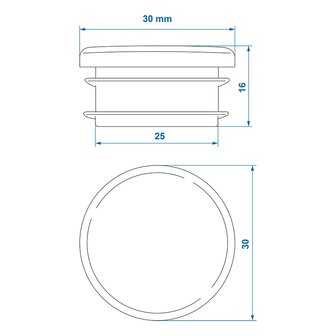 Inslagdop Dia 30mm x10 stuks