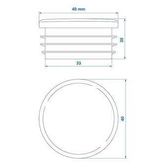 Inslagdop diameter 40mm x10 stuks