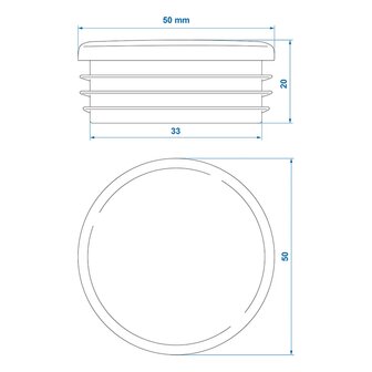 Inslagdop dia 50mm x10 stuks