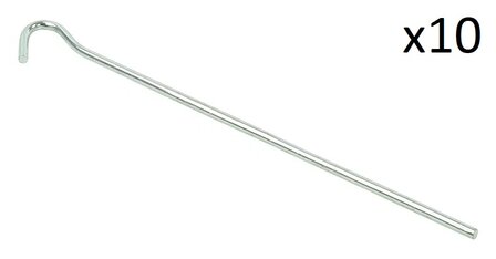 Tentharing 22cm metaal met open oog x10 stuks