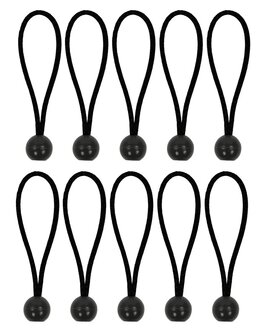 Tentspanner elastisch 15cm met plastic bal - set van 10 stuks