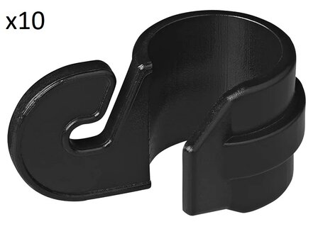 Tentclip voor tentstok 19-22mm met haak x10 stuks