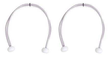 Zeilbinder met kunststof ballen, 2 stuks in zak, 40cm, wit