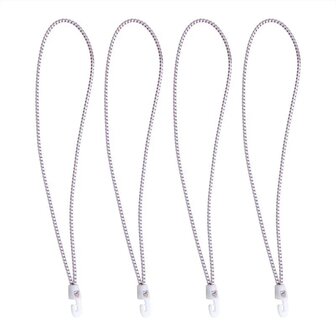 Zeilbinder met nylonhaken, 4 stuks in zak, 55cm, wit