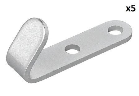 Haak schroefbaar metaal 52 x 13 x 2 mm x5 stuks