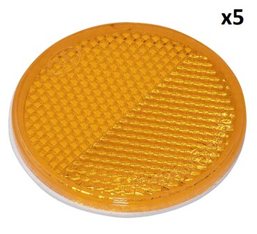 Reflector oranje 60mm zelfklevend x5 stuks