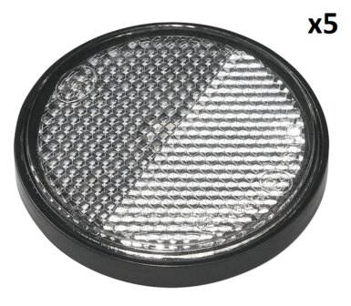 Reflector wit 58mm zelfklevend met grondplaat x5 stuks