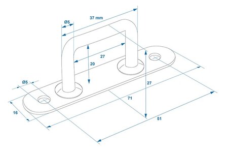 Zeiloog rechthoekig 36mm x5 stuks