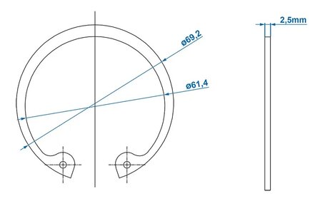 Seegerring diameter 64mm x10 stuks