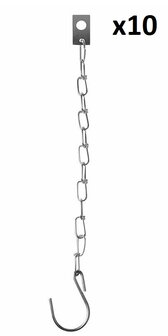 Borgketting metaal 24cm x10 stuks
