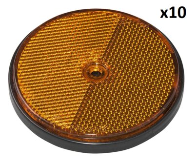 Reflector oranje 80mm schroefbevestiging x10 stuks