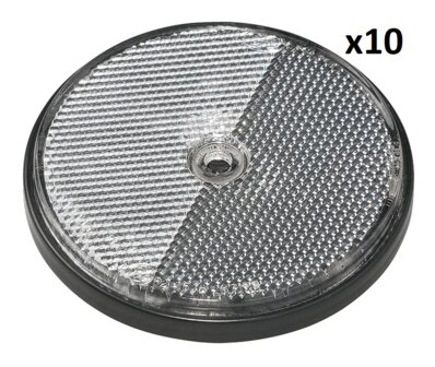 Reflector wit 80mm schroefbevestiging x10 stuks