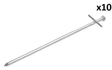 Rotspen 23cm metaal met aangelaste dwarspen x10 stuks