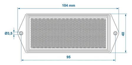 Reflector wit 104x40mm schroefbevestiging x10 stuks