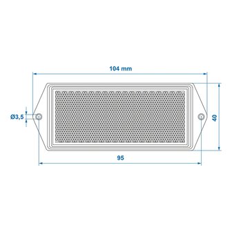 Reflector oranje 104x40mm schroefbevestiging x10 stuks
