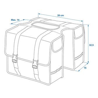 Fietstas dubbel 40L waterdicht