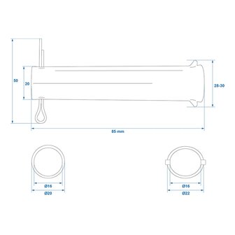 As voor neuswiel 60 mm x10 stuks