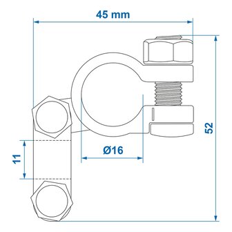 Accupoolklem (-) standaard x5 stuks