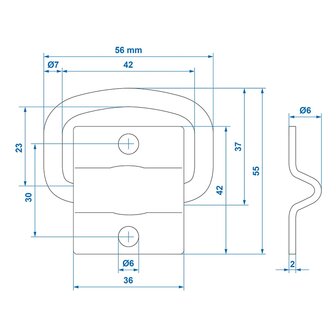 Sjoroog tweedelig 42 x 36 mm x10 stuks