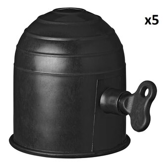 Trekhaakdop zwart met slot x5 stuks