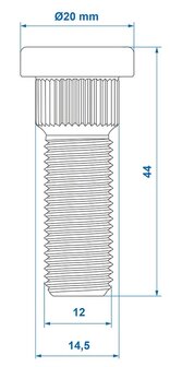 Wielbout M12x1,5 kartel 14,5 mm x10 stuks