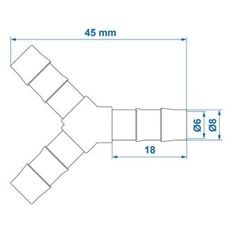 Slangtule Y-stuk 8mm x10 stuks