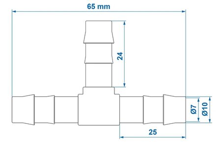 Slangtule T-stuk 10mm x10 stuks