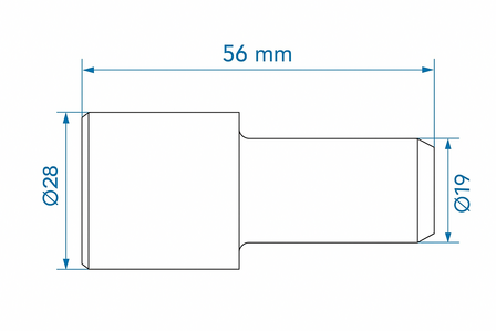 Afvoerbuis overgangsstuk dia 28 mm naar dia 19 mm PE zwart x5 stuks