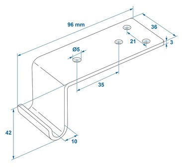 Tegenstuk haaks voor spansluiting x5 stuks