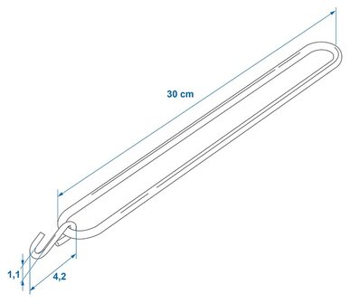 Spanrubber 300mm met S-haak x4 stuks