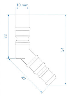 Slangtule met O-ring voor 10/12 mm slangen blauw x5 stuks