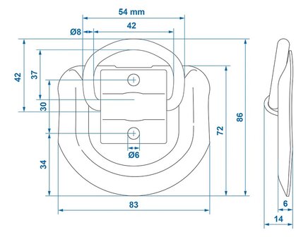 Sjoroog 83 x 72 mm x5 stuks