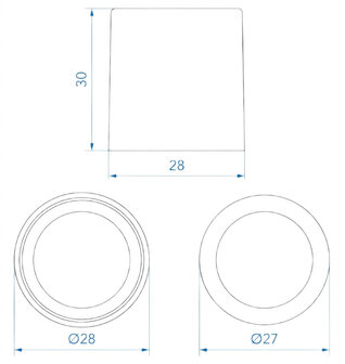 Afvoerbuis reduceerstuk dia 28 mm naar dia 17 mm PE zwart x5 stuks