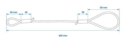 Losbreekkabel 40 cm met lussen x5 stuks