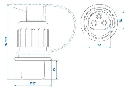 Stekker 3-polig PVC