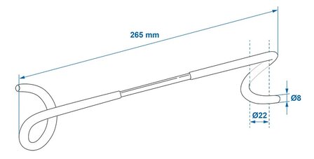 Tentstok ophanghaak dubbelzijdig 26,5 cm