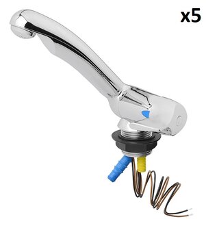 Koudwaterkraan Keramik Style 12V diameter 33 mm chroom x5 stuks