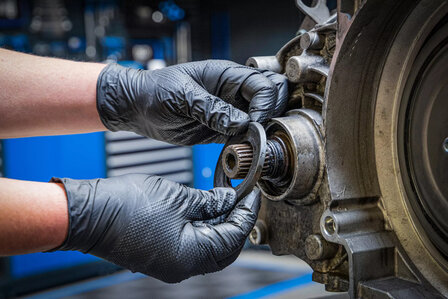Wegwerphandschoenen-box nitril met extra grip maat L 100 stuks
