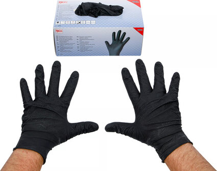 Wegwerphandschoenen-box nitril met extra grip maat L 100 stuks