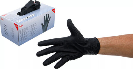 Wegwerphandschoenen-box nitril met extra grip maat XL 100 stuks