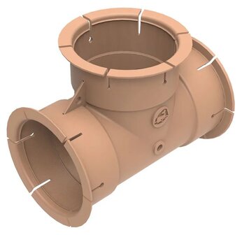 Whale Luchtkanaal T-stuk 65 mm beige