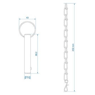 Grendelpen met ketting